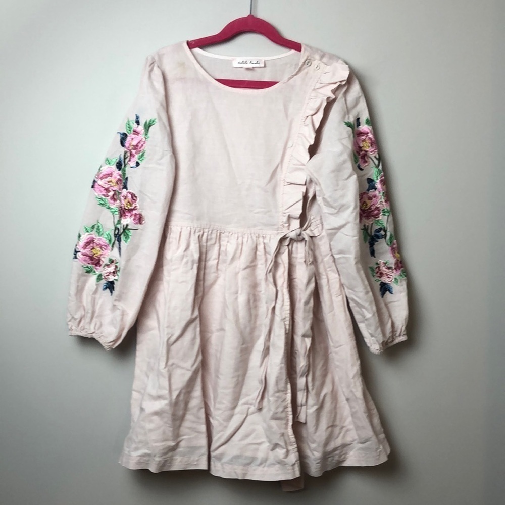 Petite Amalie dress with floral embroidery
